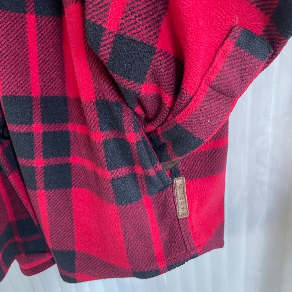 Chaps Ralph Lauren Fleece Plaid Button-Down Shirt With Pockets, Men's Medium - Picture 2 of 10